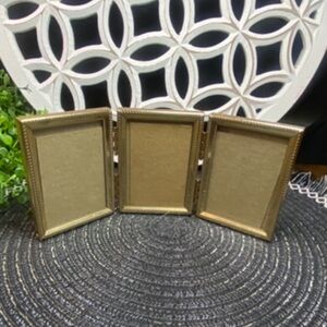 Vintage Gold Triple Picture Frame